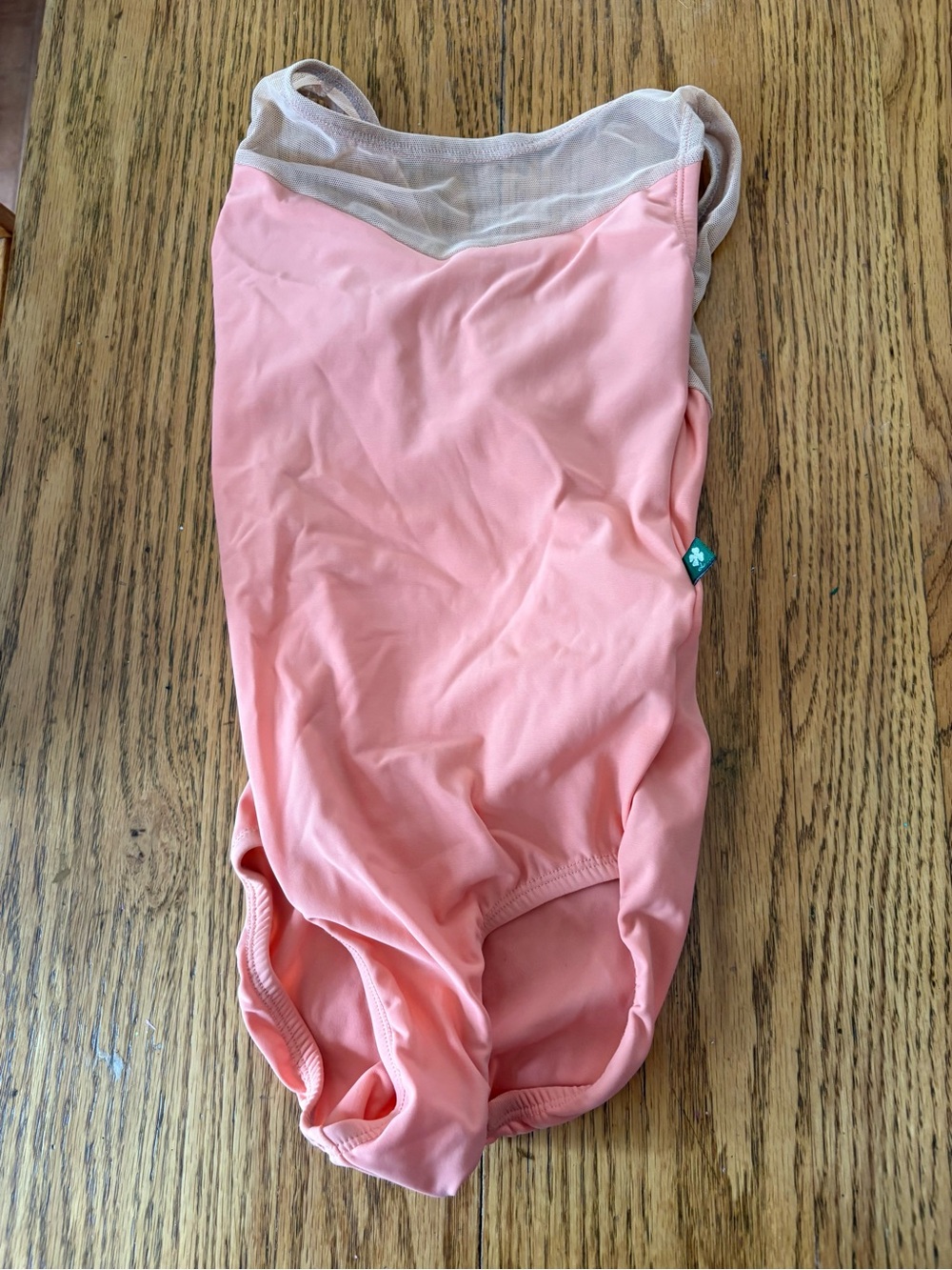 Orange Luckyleo Dance Leotard with Mesh Neckline